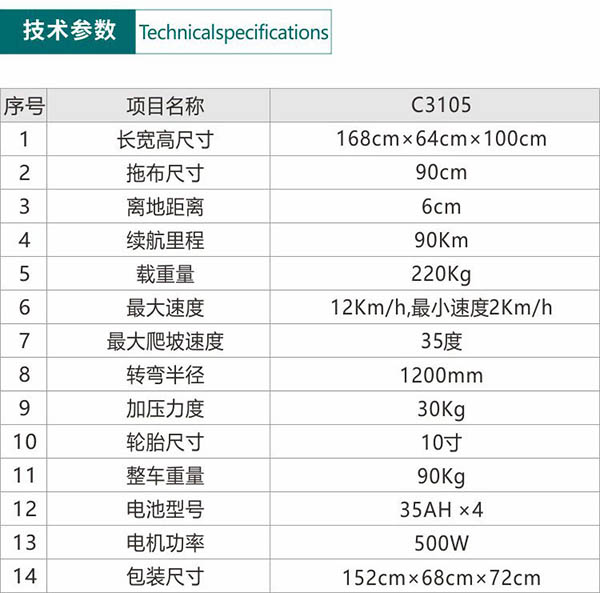 电动江孜尘推车C3105